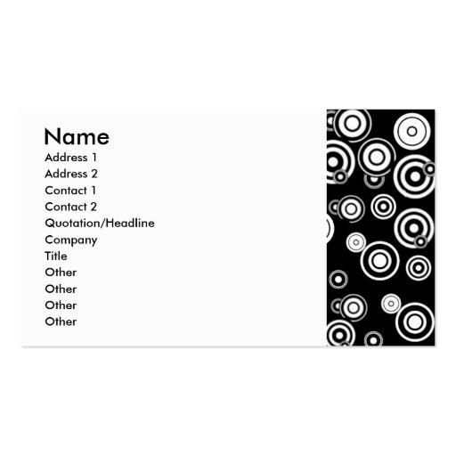 Black n White Circle Abstract. Business Card