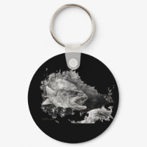 Black n White Classic Feeding Bass keychains