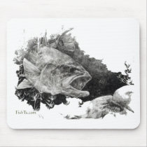Black n White Classic Feeding Bass mousepads