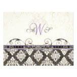 Black 'n White Damask (lilac) RSVP Response Card Invite
