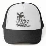 black n white guam trucker hat