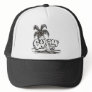 black n white guam trucker hat