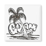 black n white guam refrigerator magnets