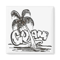 black n white guam refrigerator magnets