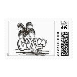black n white guam stamp