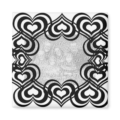 Black n White hearts template magnet by marcya7