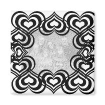 Black n White hearts template magnet