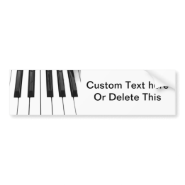 Black n White Piano Keyboard Key Picture Image Bumper Sticker