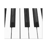 Black n White Piano Keyboard Key Picture Image Stretched Canvas Print