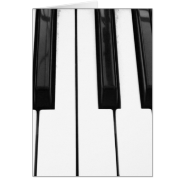 Black n White Piano Keyboard Key Picture Image Greeting Card