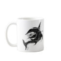Black n White Shark mugs by FishTsdotcom Black n White Shark mugs