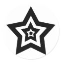 Black n White star stickers