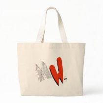 Black & Natural Tote Bag with MW Logo by MekMek Black & Natural Tote Bag with MW Logo