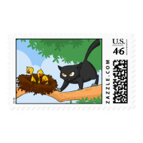 Black Naughty Cat 1 Stamp