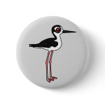 Black-necked Stilt Round Button
