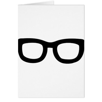 nerd glasses. black nerd glasses cards by