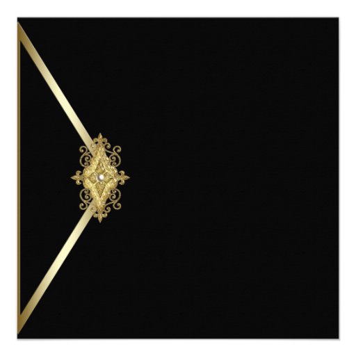 Black New Years Eve Party Invitation