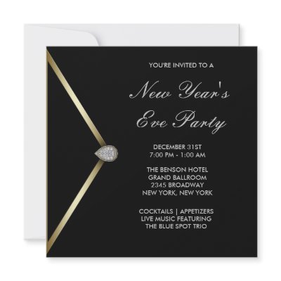 Black New Years Eve Party Invitations by decembermorning