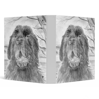 Black Newfoundland dog art Vinyl Binder by KanweieneaKreations