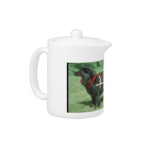 Black Newfoundland with Cart Teapot