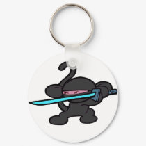 Black Ninja on Guard-No Words keychains by OmanLegend Black Ninja on Guard-No Words keychains