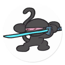 Black Ninja on Guard-No Words stickers by OmanLegend Black Ninja on Guard-No Words stickers