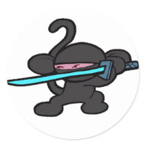 Black Ninja On Guard stickers by OmanLegend Black Ninja On Guard stickers