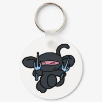 Black Ninja with Sai-No Words keychains by OmanLegend Black Ninja with Sai-No Words keychains