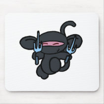 Black Ninja with Sai-No Words mousepads by OmanLegend Black Ninja with Sai-No Words mousepads