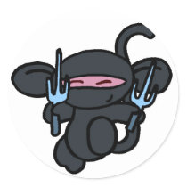 Black Ninja with Sai-No Words stickers by OmanLegend Black Ninja with Sai-No Words stickers