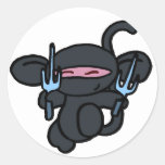 Black Ninja with Sai-No Words Stickers