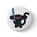 Black Ninja with Sword- No Words buttons by OmanLegend Black Ninja with Sword- No Words buttons