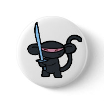 Black Ninja with Sword- No Words buttons by OmanLegend Black Ninja with Sword- No Words buttons