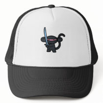 Black Ninja with Sword- No Words hats by OmanLegend Black Ninja with Sword- No Words hats