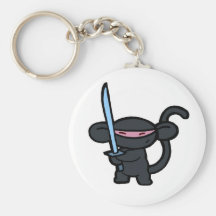 Black Ninja with Sword- No Words Keychains