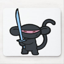 Black Ninja with Sword- No Words mousepads by OmanLegend Black Ninja with Sword- No Words mousepads