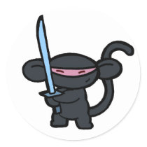 Black Ninja with Sword- No Words stickers by OmanLegend Black Ninja with Sword- No Words stickers