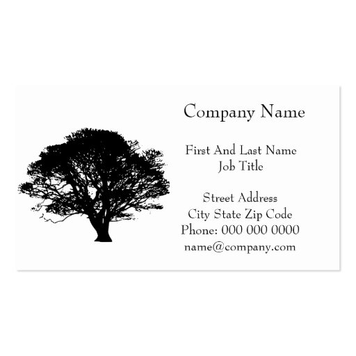 Black Oak Tree Design Business Card (front side)