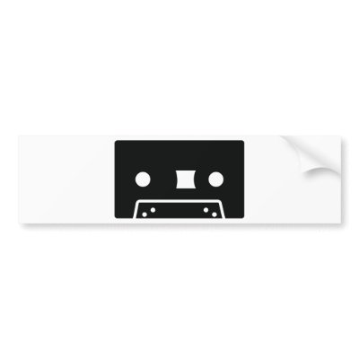 black oldschool tape icon bumper sticker by Tomaniac