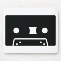 black oldschool tape icon mousepads