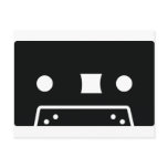 black oldschool tape icon post card