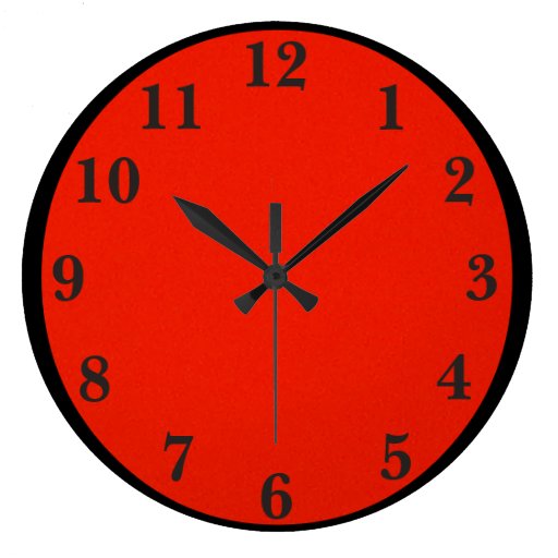 Black On Bright Orange Wall Clock Zazzle