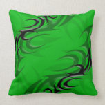 Black on Green "Smoke" Pillow
