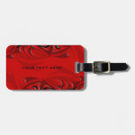 Black on Red "Smoke" Luggage Tag