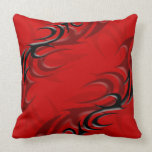 Black on Red "Smoke" Pillow