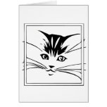 Black on White Cat Outline Card