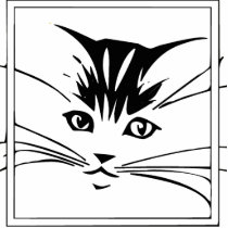 Black on White Cat Outline photo sculptures