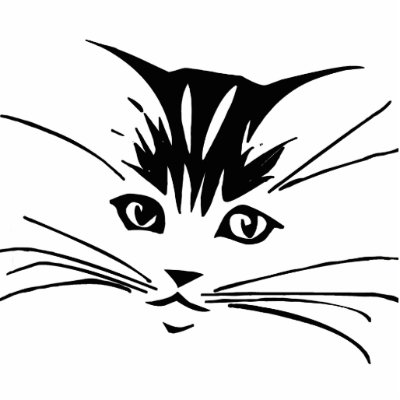 Black on White Cat Outline Acrylic Cut Outs by girlgifts