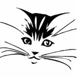 Black on White Cat Outline Acrylic Cut Outs