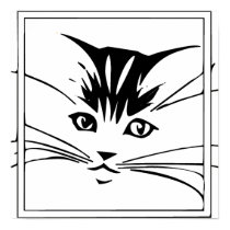 Black on White Cat Outline posters